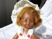 Doll, brown skinned, 12 inch, cutest, dee cee,crochetted outfit
