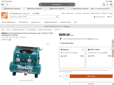 MAKITA 0.5 HP Quiet Series Oil-Free Air Compressor with 135 PSI, View more