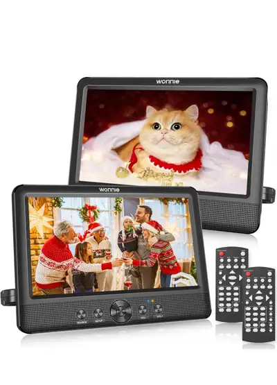 WONNIE 10.5" Two DVD Players Dual Screen Portable, View more