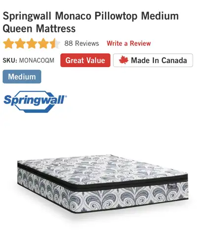 Springwall Monaco Mattress - Queen Size, View more