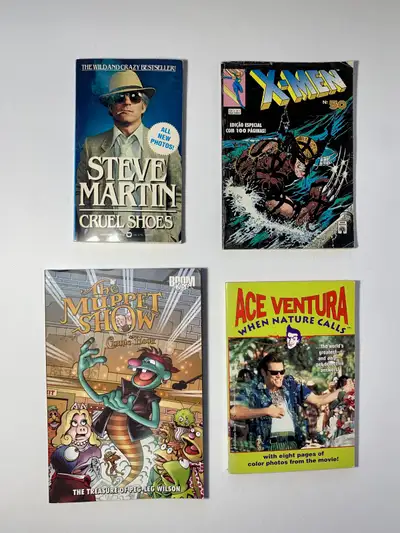 Muppets, X-men, Jim Carry and Steve Martin books, View more
