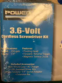 3.6v Cordless Screwdriver Kit