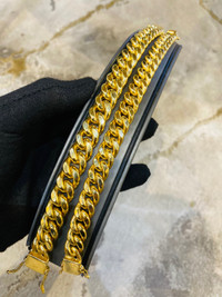10K Gold Miami Cuban Bracelet Box Lock