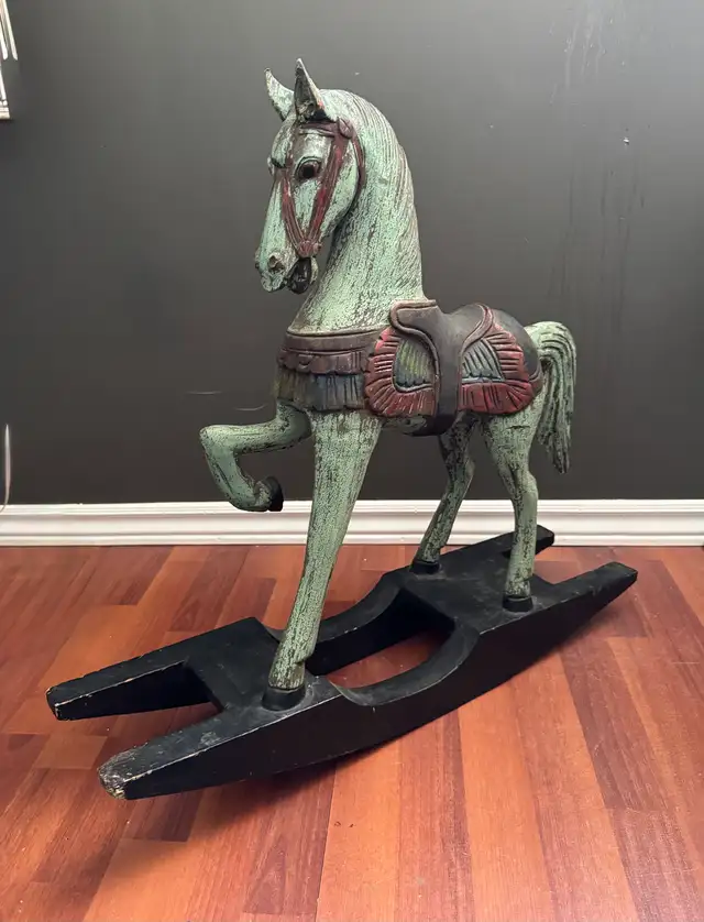 Vintage Style Hand-Carved RockingHorse