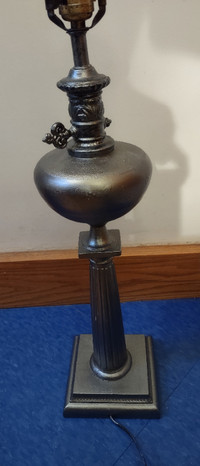 Coal oil lamp converted to electric table lamp, $40