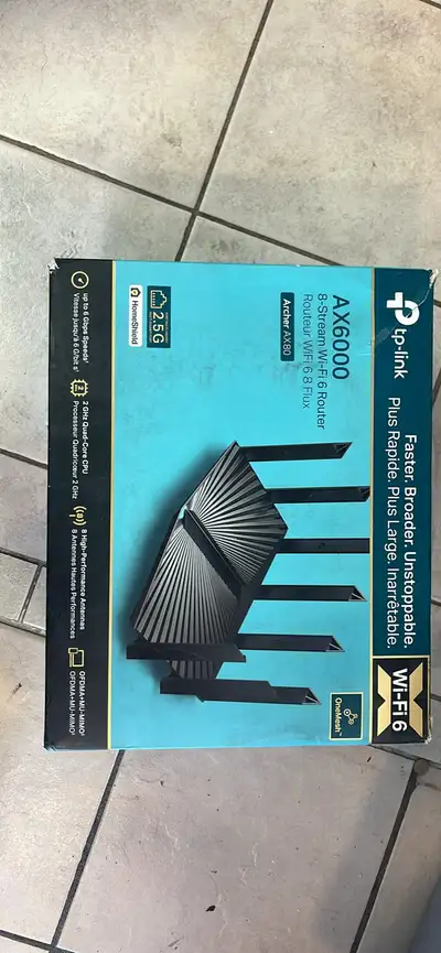 TP-Link AX6000 Wi-Fi 6Router (Archer AX80) – Dual Band, 2.5 Gbps, View more