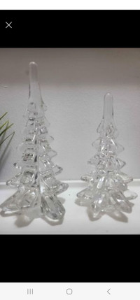 Vintage Crystal Christmas Trees Set