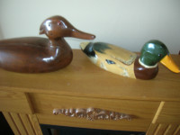 Two Vintage Wood Ducks Mallard.  Price Reduced!!