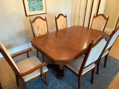 Free delivery used Wooden Dining Table with 6 Chairs, View more