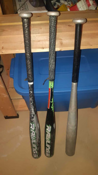 Baseball bats, youth size Rawlings Raptor 