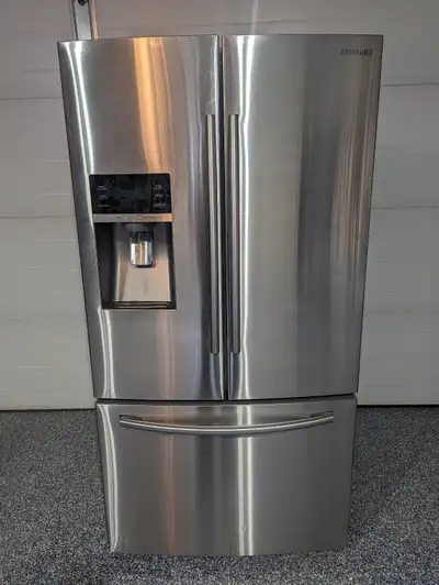 The elegant Samsung bottom mount French door refrigerator is a beautiful selection for adding conven...