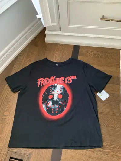 FRIDAY THE 13TH Mad Engine Graphic Black Unisex Adult T-Shirt Size Large NEW BRAND NEW WITH TAGS. Me...