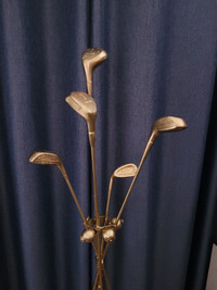 Gold Golf Club Coat and Hat Stand
