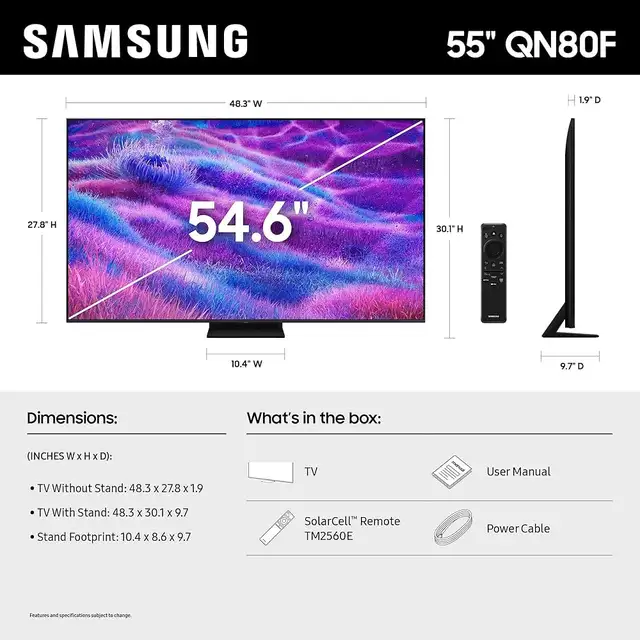 Samsung 55" QN80F Neo QLED 4K AI Smart TV in TVs in City of Montréal - Image 5