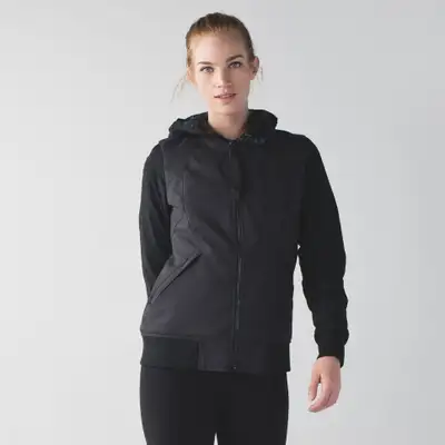 Lululemon Chilly Bomber 650 Goose Down Jacket size 2. Colour "Black / Heathered Deep Coal". It's in...