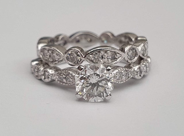 1.72 CTW OCTAGON CUT DIAMOND PLATINUM RING SET | Jewellery & Watches |  Barrie | Kijiji