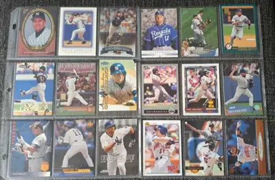 Selling 18 collectible Chuck Knoblauch baseball cards in good condition comes with album sleeves ple...