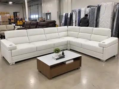 White Leather Sectional Sofa, View more