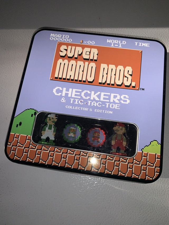 Super Mario Bros Checkers &  Tic Tac Toe Game in Collectors Tin in Toys & Games in Oshawa / Durham Region