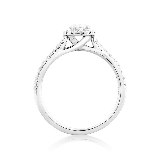 1.20 Carat Oval Halo Lab Diamond Engagement Ring In 14k  Gold in Jewellery & Watches in Grande Prairie - Image 4