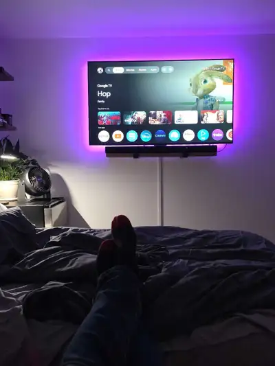 55" TCL QLED TV and JBL soundbar/sub, View more