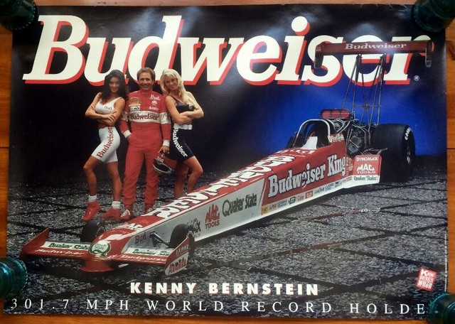 1993 NHRA KENNY BERNSTEIN BUDWEISER POSTER~MPH RECORD HOLDER in Arts & Collectibles in Winnipeg