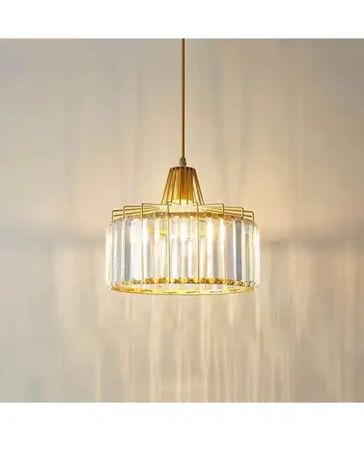 STUFY Crystal Pendant Lighting Gold Hanging Light Modern Kitchen, View more