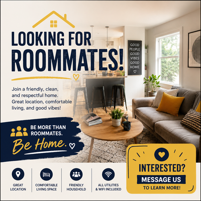 Hi everyone! I am looking for room mates in an apartment near Clarkson Go within 3-4 km radius. We a...