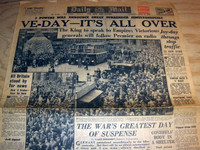 1945 Vintage Newspaper Germany Surrenders World War II end