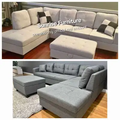 Brand New stylish 6-seater sectional sofa with storage Ottoman and Storage Chaise Reversible Chaise....