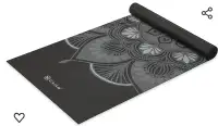 Gaiam Print Yoga Mat - 4mm - Black & Grey