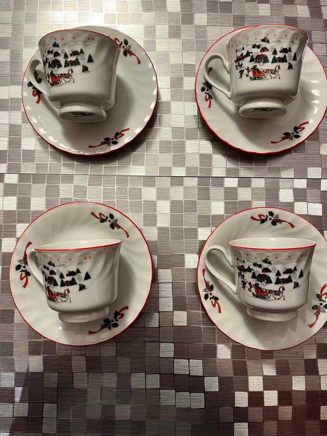Kopin Set of 4 Cups and Saucers (Read description) in Arts & Collectibles in Oshawa / Durham Region