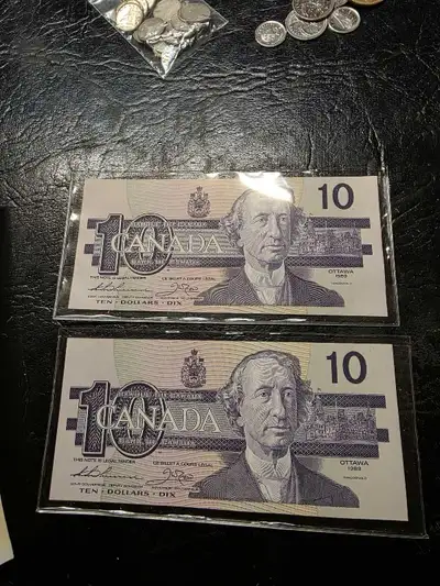 uncirculated sequential 2, $10 bills, View more