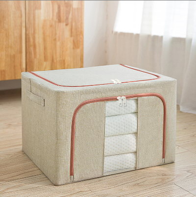 100L Steel Frame Cotton & Linen Storage Bin Top & Front Openings, View more