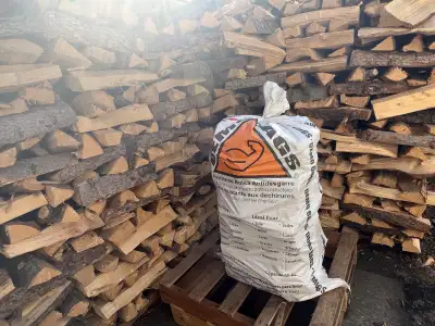 Fire wood$25large bag(6CUFT) bigger than wheelbarrow! 5bags/$100, View more