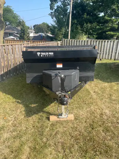 Bought brand new in April 2024 from 1000 islands RV! 6x12 tandem axle weberlane dump trailer! Has du...