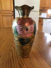 6" Etched Brass Vase