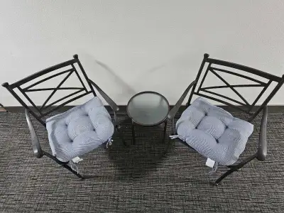 Metal Outdoor Bistro Set 2 Chairs and Table, View more