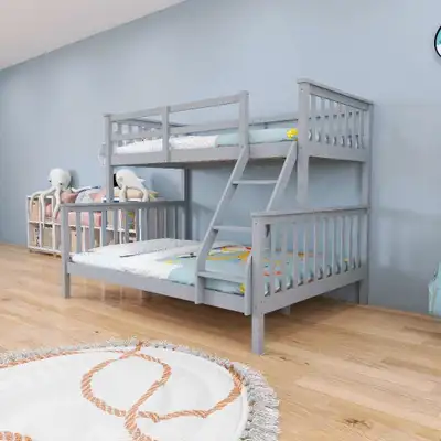 Solid wood bunk bed single over double , View more
