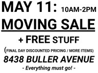 Moving Sale May 11 (Final Day!)