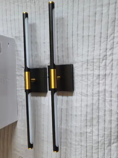 TWO Black/Gold Light Fixtures, 24 inch LED, View more