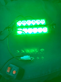 Green LED Emergency Lights for Car Dash. 2 Pieces and 9 Patterns