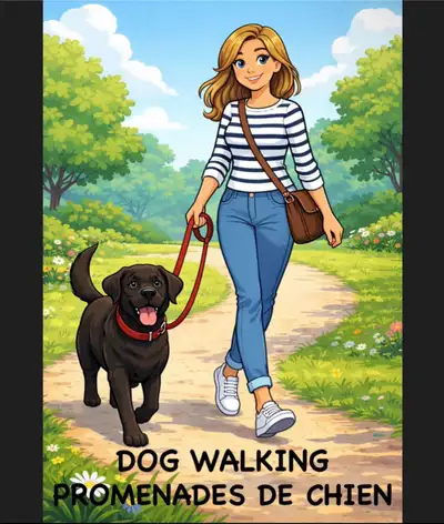 Dog walking/promenades de chien, View more