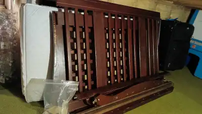 Disassembled BABY CRIB, USED, All Parts and Mattress Incl., View more