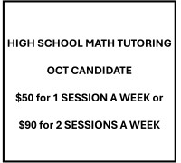 High School Math Tutoring $50/session or $90/2 sessions