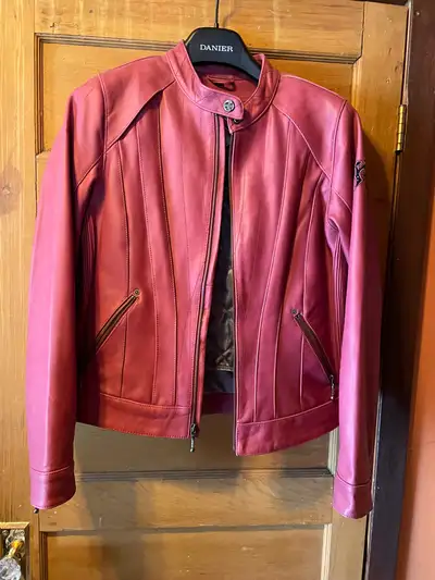 Womens' Harley Davidson 'Pinky Tuscadero' Leather Jacket - Pink, View more
