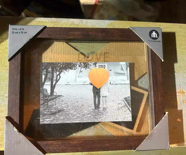 10x8 “love” glass/wooden picture frame  in Home Décor & Accents in Peterborough - Image 2