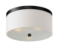Two Lamp Flush Mount with Linen Shade by Kuzco SKU: A176825