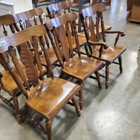 HEAVY WOODEN CHAIRS SET OF 6 -