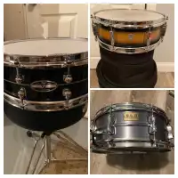 High End Snare Drums for Sale. Ludwig USA, Pearl Exotic, Tama 
